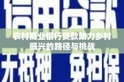 阜宁农村商业银行贷款助力乡村振兴的路径与挑战