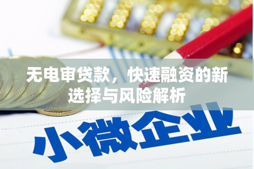 阜宁无电审贷款，快速融资的新选择与风险解析
