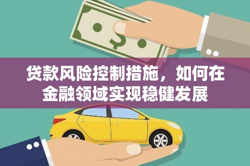 阜宁贷款风险控制措施，如何在金融领域实现稳健发展
