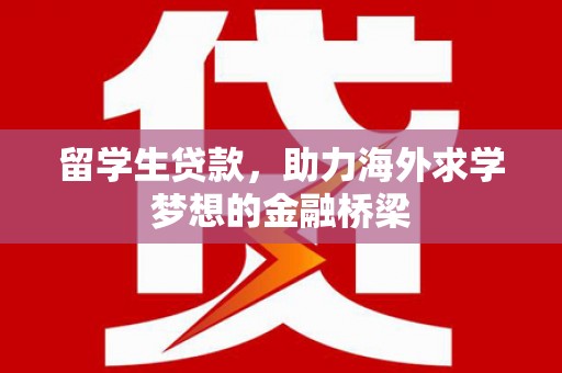 阜宁留学生贷款，助力海外求学梦想的金融桥梁