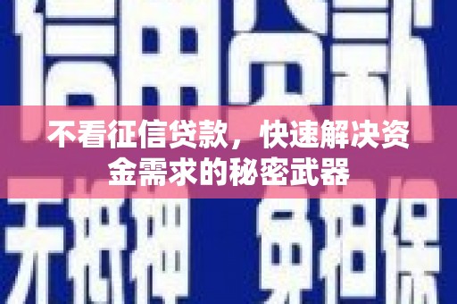 阜宁不看征信贷款，快速解决资金需求的秘密武器