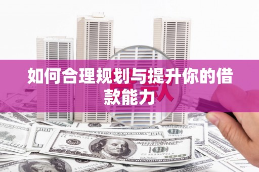 阜宁如何合理规划与提升你的借款能力
