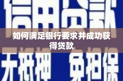 阜宁如何满足银行要求并成功获得贷款